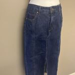 Rachel Zoe Dark Wash High Rise Maxi Skirt With Pockets Pleats Front Slit- Size 6 Photo 4