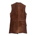 Vintage EL TORO leather Suede buckle closing brown long vest medium Photo 1