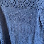 Elegant ruby rd Blue Knit Sweater with Fringe large Photo 2