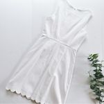 J.Crew NEW Factory White Scallop Dress Sleeveless Photo 5