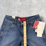 Vtg Y2K Ecko Red Deadstock Low‎ Rise Flare Jeans Angel Wings Embroidered Sz 7 Blue Photo 5