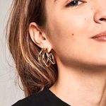 Trendy Simple 3hoop In One Gold Photo 2