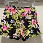 Catalina VTG Retro 80s  Black Pink & Green Tropical Floral Hawaiian Mini Skort Photo 9