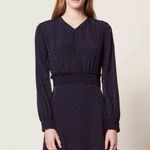 Sandro Claudia Shirred Polka Dot Mini Dress Marine (Please Read) Photo 1