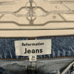 Reformation Liza Ultra High Rise Straight Organic Cotton Jeans in Blue Malta 24 Photo 4