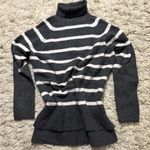 A New Day  Charcoal and White Striped Turtleneck Sweater Size S Photo 12