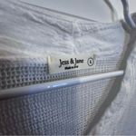 Elegant White Women's Mesh Tunic Top Size Large Cardigan Style Buttons Cotton Photo 5