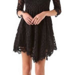 Free People ‎ floral mesh lace dress  black sz 12 Photo 0