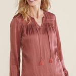 Soft Surroundings Soft‎ Surroundings Lumi Tassel Top in Marsala Size 1X NWT Photo 0