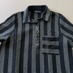 ZARA woven striped pleated dress Photo 7