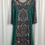 Soft Surroundings Milana Green Paisley Print Knit Midi Dress Sz.S Photo 1
