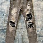 SheIn Gray High Rise Distressed Patchwork Skinny Jeans Size 29 Photo 0