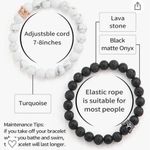 None Natural Stone Crown King Queen Beads His and Hers Couple 8mm Photo 2