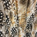 Etcetera Size 2 Silk Button Down Blouse Crochet Inlet Feather Brown Boho Hippie Photo 6