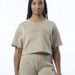 Alphalete NEW  Woman’s  ELMTS Short SLEEVE Crop - Tan ,Size Medium Photo 0