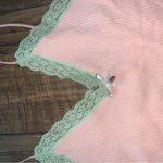 Urban Outfitters Pink and Green Lace Trim out from under bodysuit classic spring rosette casual Photo 1