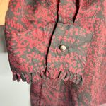 Who What Wear  Love and Roses Red Black Ruffle Mock Neck Sheer Blouse Size XXL Photo 4