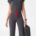 FIGS  Rafaela Cargo Wide Leg Jumpsuit in Charcoal size Petite Small Photo 0