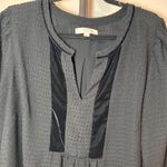 Loft  Plus Velvet Trim Swiss Dots Long Sleeve Blouse Black Size 16 Photo 2