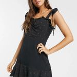 STEVIE MAY Celeste Star Embroidered Mini‎ Dress Sz Medium Black Photo 0
