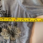 Desigual . Blue Embroidered Floral Bird Button Down Shirt Women's size Medium Photo 8