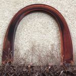 Brown Fabric Purse w/ Tortoise Handles Photo 2