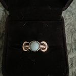 Women’s Stainless Steel Silver Faux Turquoise Ring Size 7 Blue Photo 1