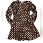 Flynn Skye brown with white polka dot Lydia mini dress with long sleeves NWT SM Photo 5