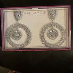 Thalia Sodi New  Silvertone 4 Panthers Hoop earrings w crystals Photo 1