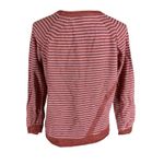 Garnet Hill  Organic Linen Striped Knit Sweater Rust White Long Sleeve Medium Photo 1
