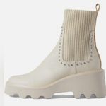 DV by Dolce Vit Dolce Vita Hoven Stud H2O Ivory Leather Pull On Round Toe Chunky Platform Boots Photo 1