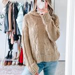 J.O.A. Neutral Tan Cowl Neck Sweater  Photo 2