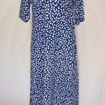 NoraCora Blue and White Floral Print Short Sleeve Midi Dress Size Small NEW Photo 3