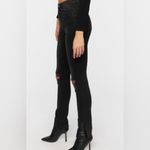 Forever 21  Distressed Knee High Rise Skinny Jeans Black Size‎ 28 NWT Photo 10