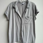 Eberjay Eberjey Gray Floral Trim Button Down Short Sleeve Pajama Set Size Small? Medium? Photo 1