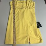 Lulus  Social Sensation Light Yellow Square Neck Mini Bodycon Dress Size M NWT Photo 7