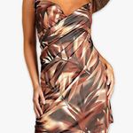 Saress Cross Over Beach Cover Up Dress Brown Photo 0