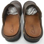 Clarks Womens Size 6.5M Medium Shoes Slip On Slides Mule Brown Leather 3 Photo 1