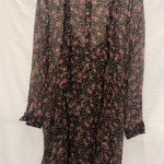 The Kooples  Sport Silk Chiffon Hummingbird Dress‎ Small Floral Retro Photo 0