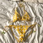 Xhilaration Yellow Polka Dot Bikini  Photo 0