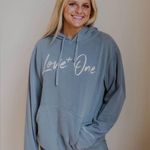 Love One International Hoodie Sweatshirt Size Large Blue Photo 2