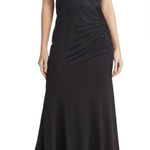 Lulus  Dress Tenth Avenue Ruched Halter Neck Gown Formal Maxi Strappy Black M Photo 0