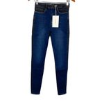 frame denim Frame Le One Skinny Teller Jean in Two Tone Wash Blue Dark Gray Denim Size 2 NWT Photo 2