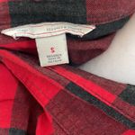 Gap Red Charcoal Gray Buffalo Plaid Flannel Button Down Shirt Size Small Photo 3