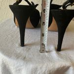 Kate Spade : Black Suede Open Toe Heels- Floral Accent- 7 Photo 2