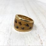 Sterling Silver , gold overlay leopard print ring Photo 2
