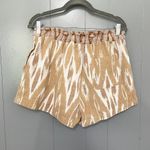 Aerie  Tan Tribal Jacquard High Waisted Cotton Pull-on Summer Beach Shorts M Photo 2