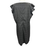 Loft  NWT Black Windowpane Plaid Flutter Sleeve Shift Mini Dress 16 Plus $89 Photo 4