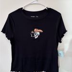 Smoking Cowboy Skull Ribbed Hamdmade Tshirt Black Size L Photo 0