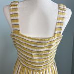 Rachel Zoe Midi Dress 100% Linen Stripe Button Front Size 10 Photo 7